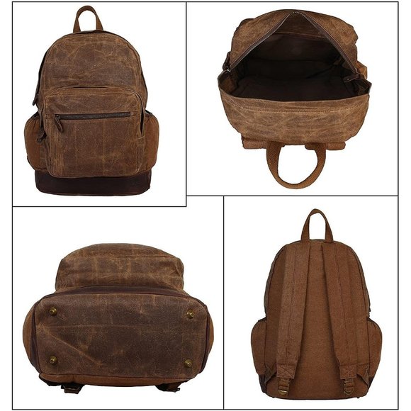 New Waxed Canvas Leather Backpack